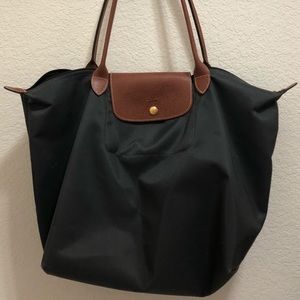 Gunmetal Large Authentic Le Pliage Longchamp Bag